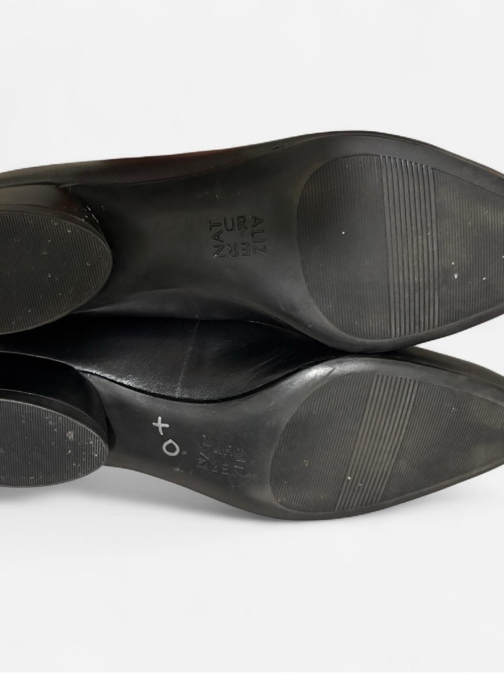 Naturalizer Becca Black Leather Pointed Toe Flats with Chain Detail Size 9.5 - Picture 5 of 7